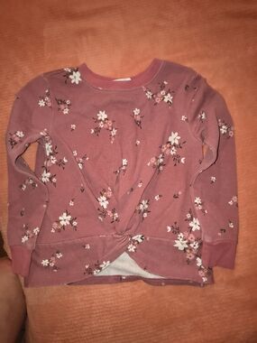 The Children's Place Dusty Rose Floral Twist-Hem Sweatshirt